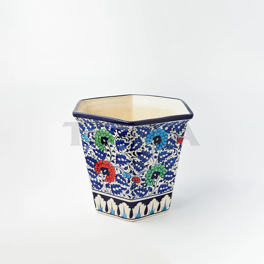 Shop Ceramic Floral Large Planter (M-C) Online In Pakistan | Tevta