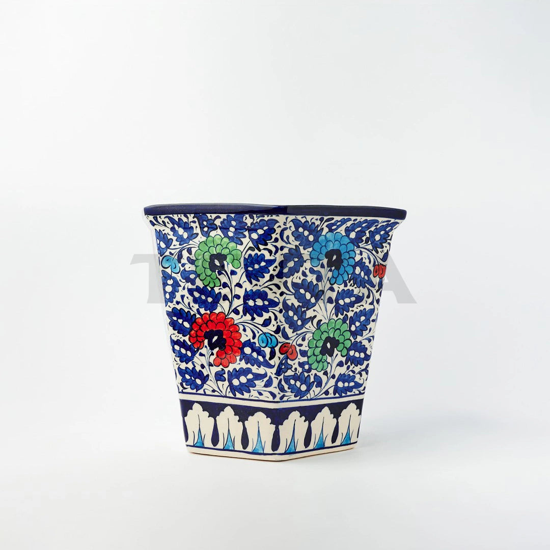 Shop Ceramic Floral Large Planter (M-C) Online In Pakistan | Tevta