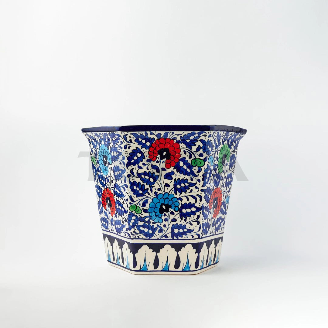 Shop Ceramic Floral Large Planter (M-C) Online In Pakistan | Tevta