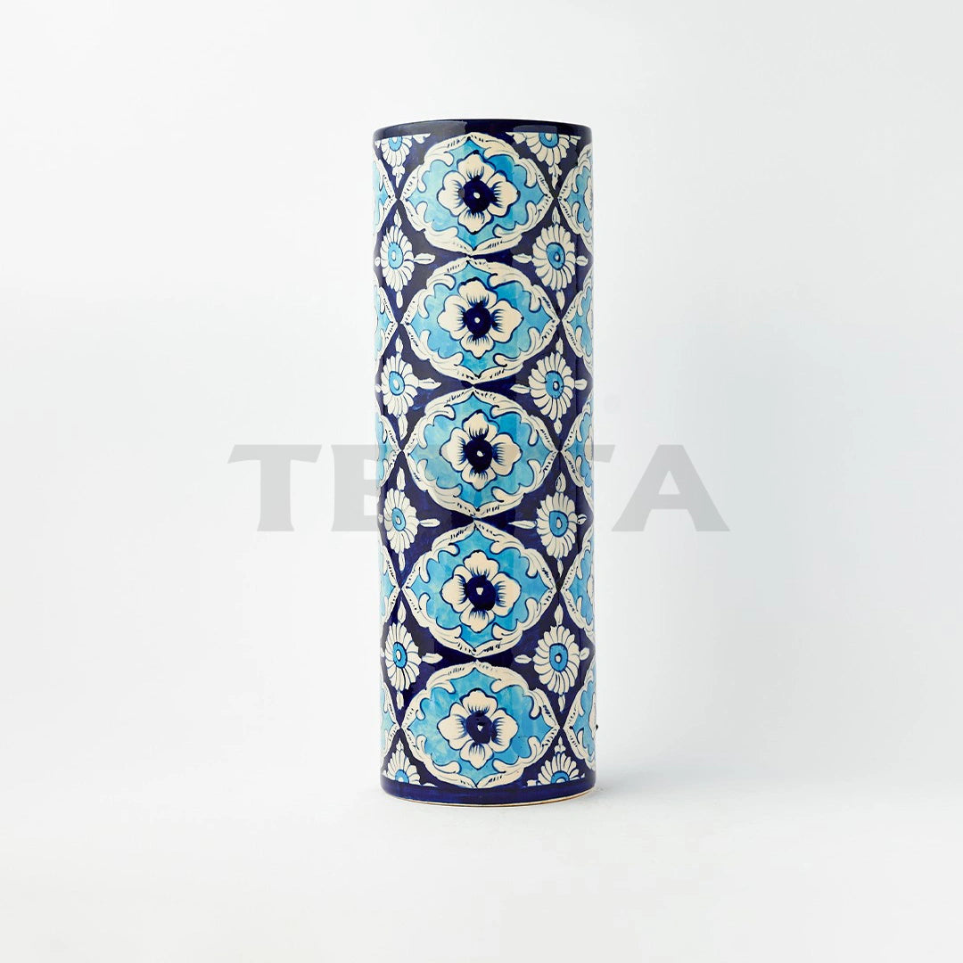 Ceramic Floral cylindrical Vase - II - Vase