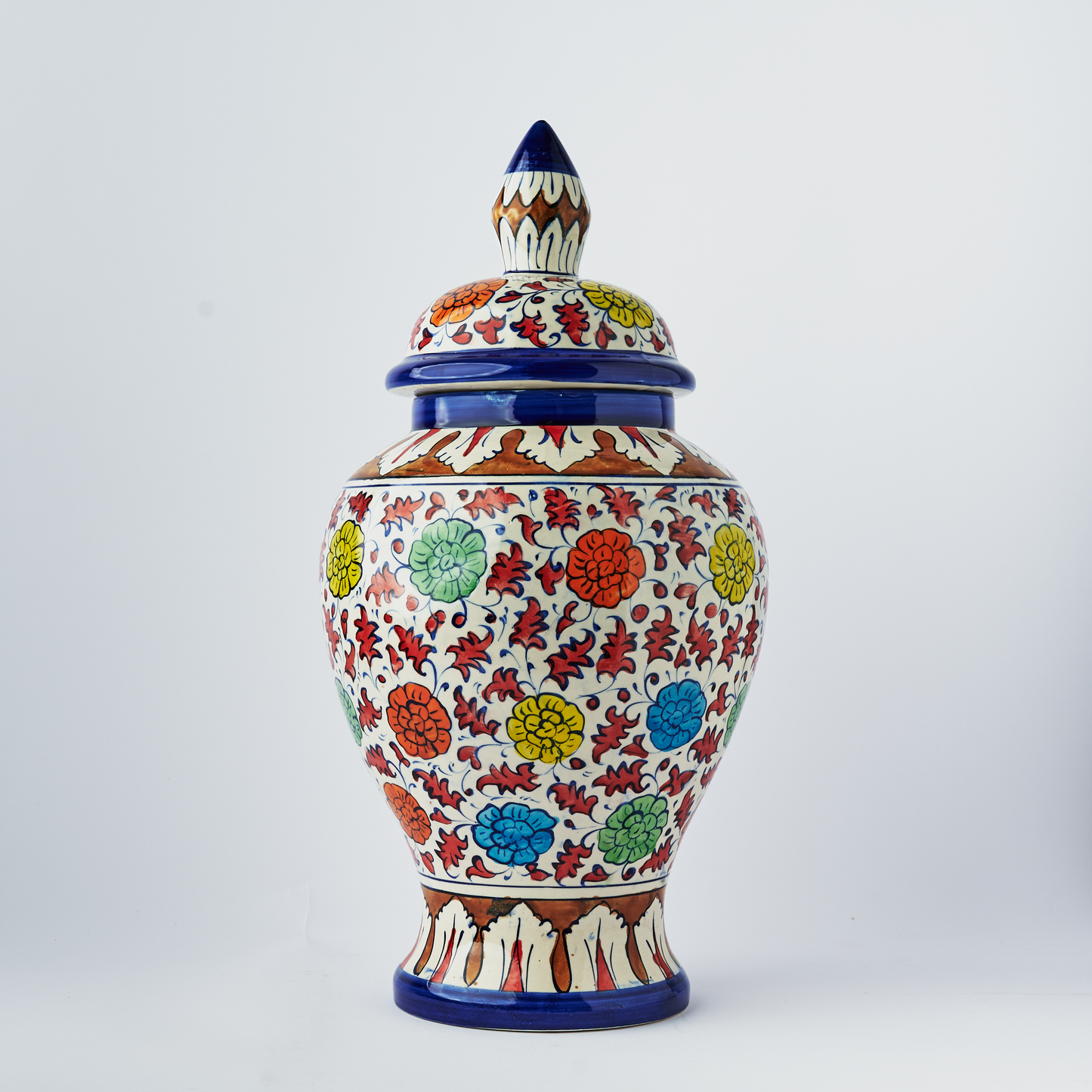 Decorative Ceramic Jar – Floral Pattern