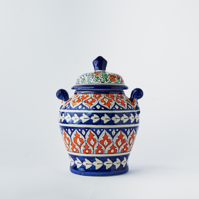 Ceramic Floral Chinese Jar (O-C) - Decorative Jars