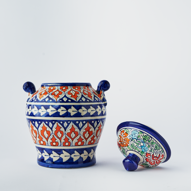 Ceramic Floral Chinese Jar (O-C) - Decorative Jars