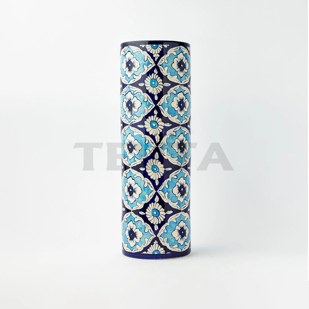 Ceramic Floral cylindrical Vase - II