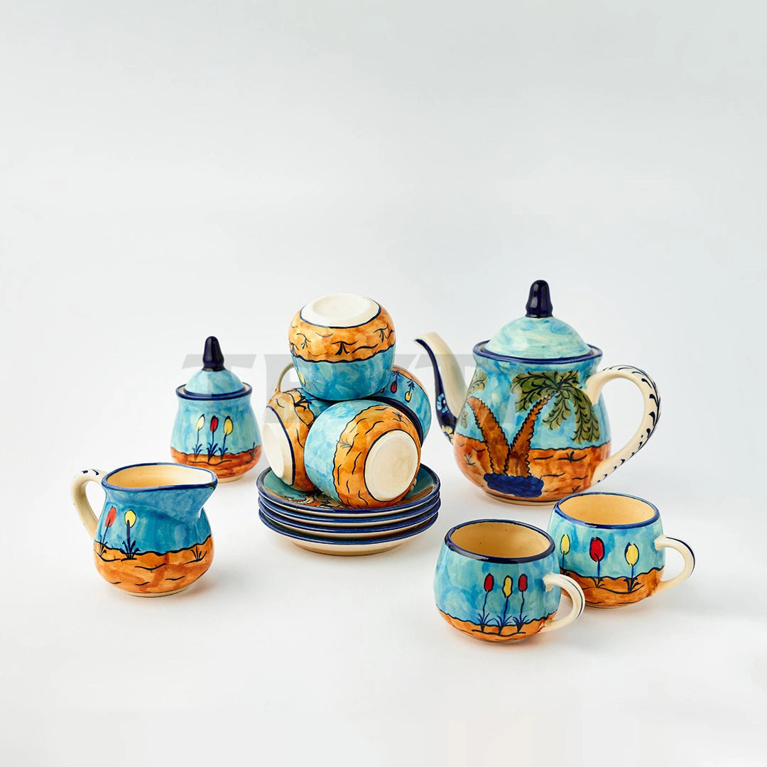 Ceramic Floral Desert Art Tea Set