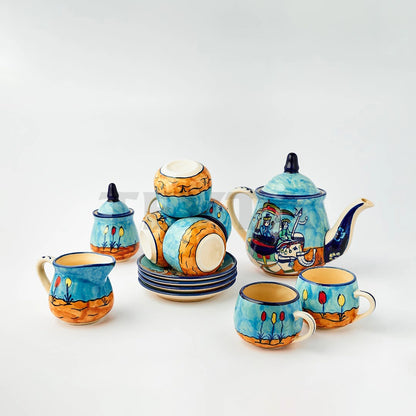 Ceramic Floral Desert Art Tea Set