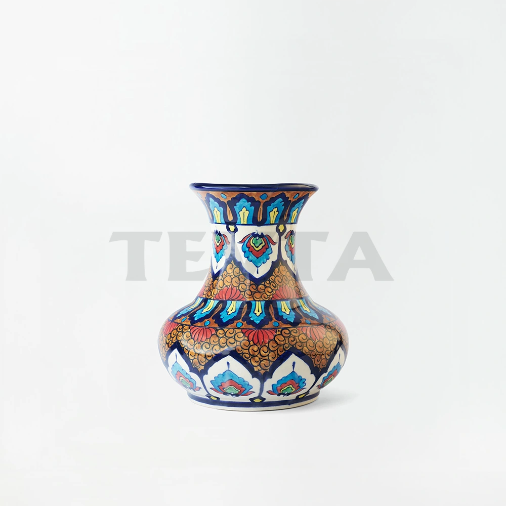 Handmade Ceramic Floral Surahi Vase (MC-M1)