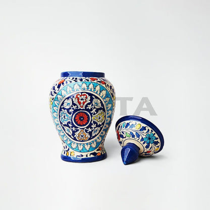 Ceramic Floral Special Jar - Dia: 9’’ | Height: 12’’ - Decorative Jars