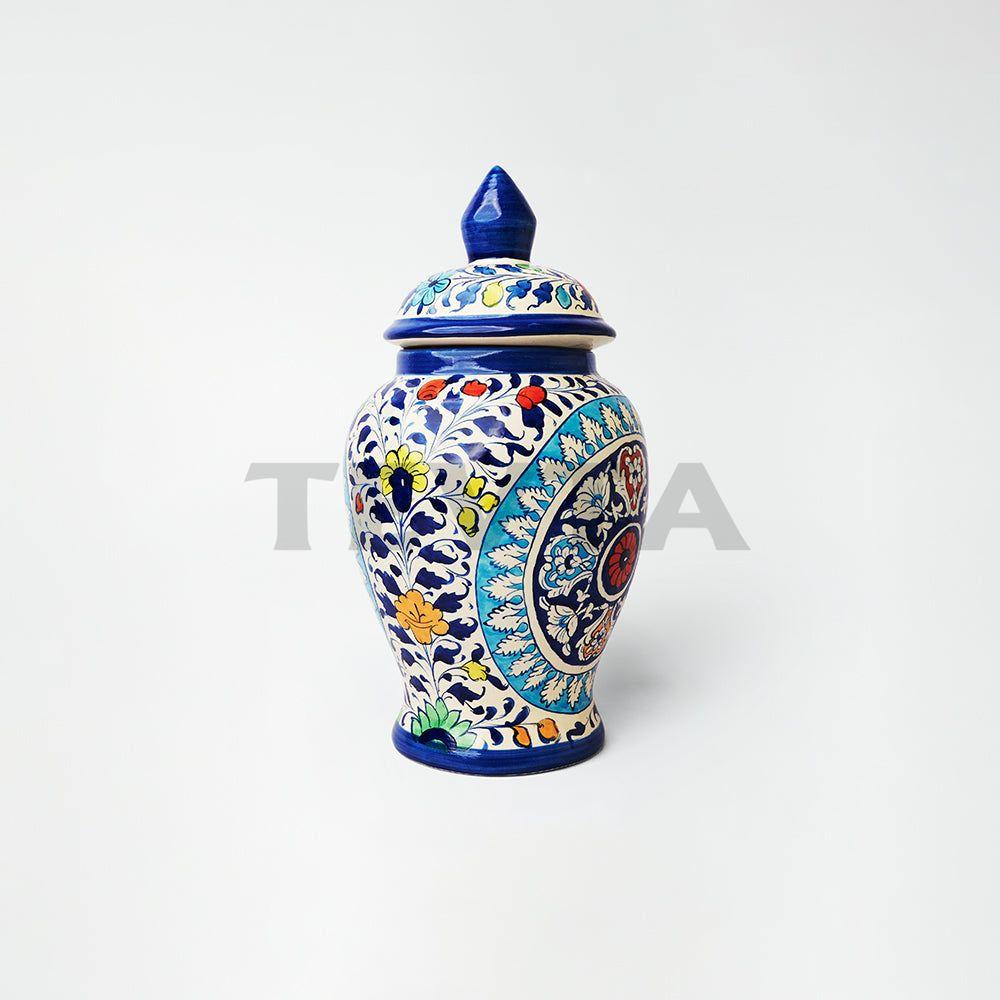 Ceramic Floral Special Jar - Dia: 9’’ | Height: 12’’ - Decorative Jars