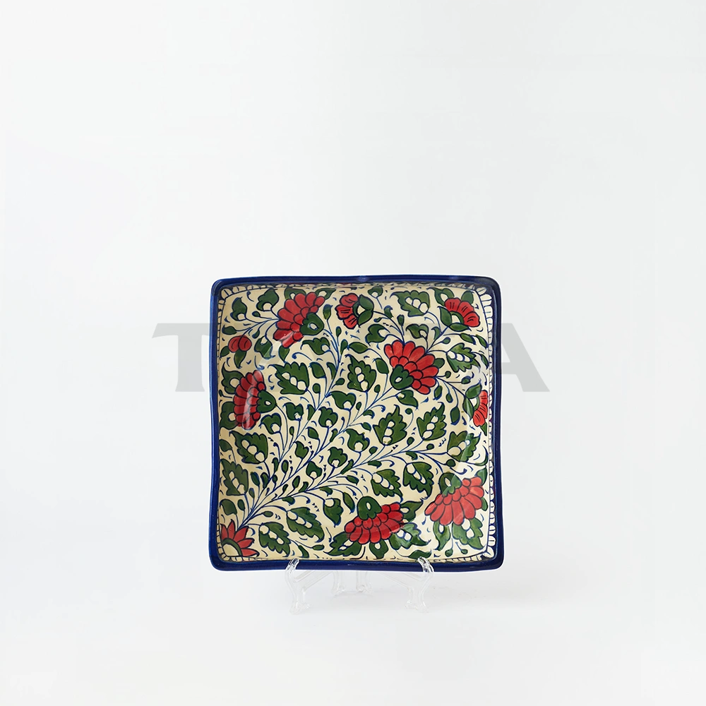 Handmade Ceramic Square Plate (MC-1) - Lenght: 8’’ | Width: 8’’