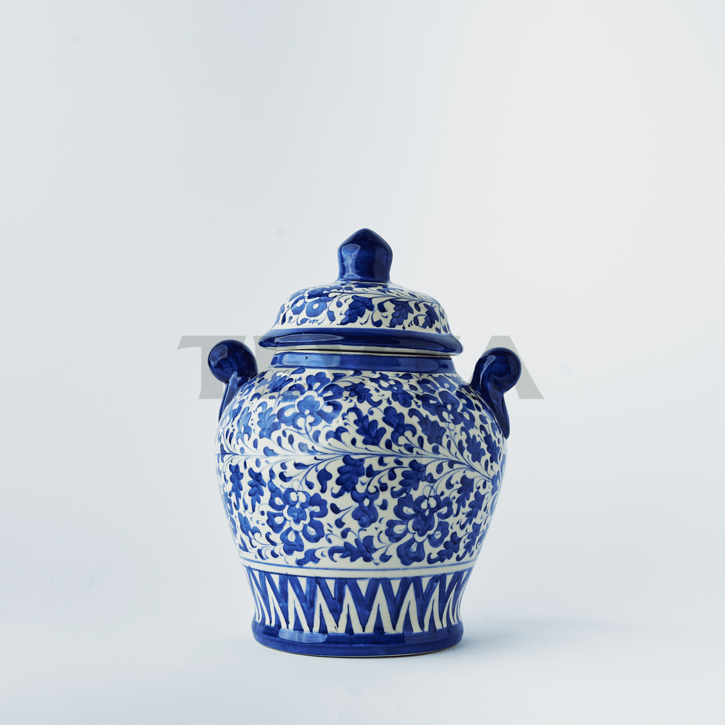 Ceramic Floral Chinese Jar (BC)